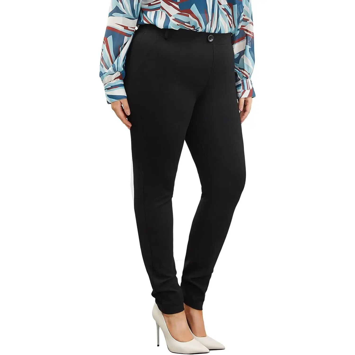 Plus Size Women's Skinny-Leg Dress Pants - High Waisted Slacks for Business Casual,Work Clothes for Office