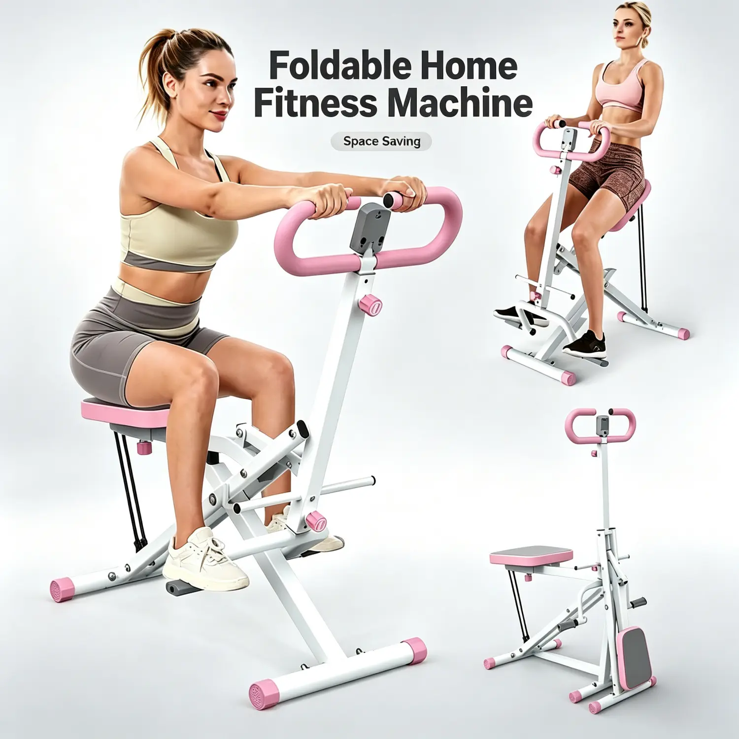 Foldable Home Workout Training Machine, Multi-Function Squat & Rowing Exercise Equipment for Indoor Home Use