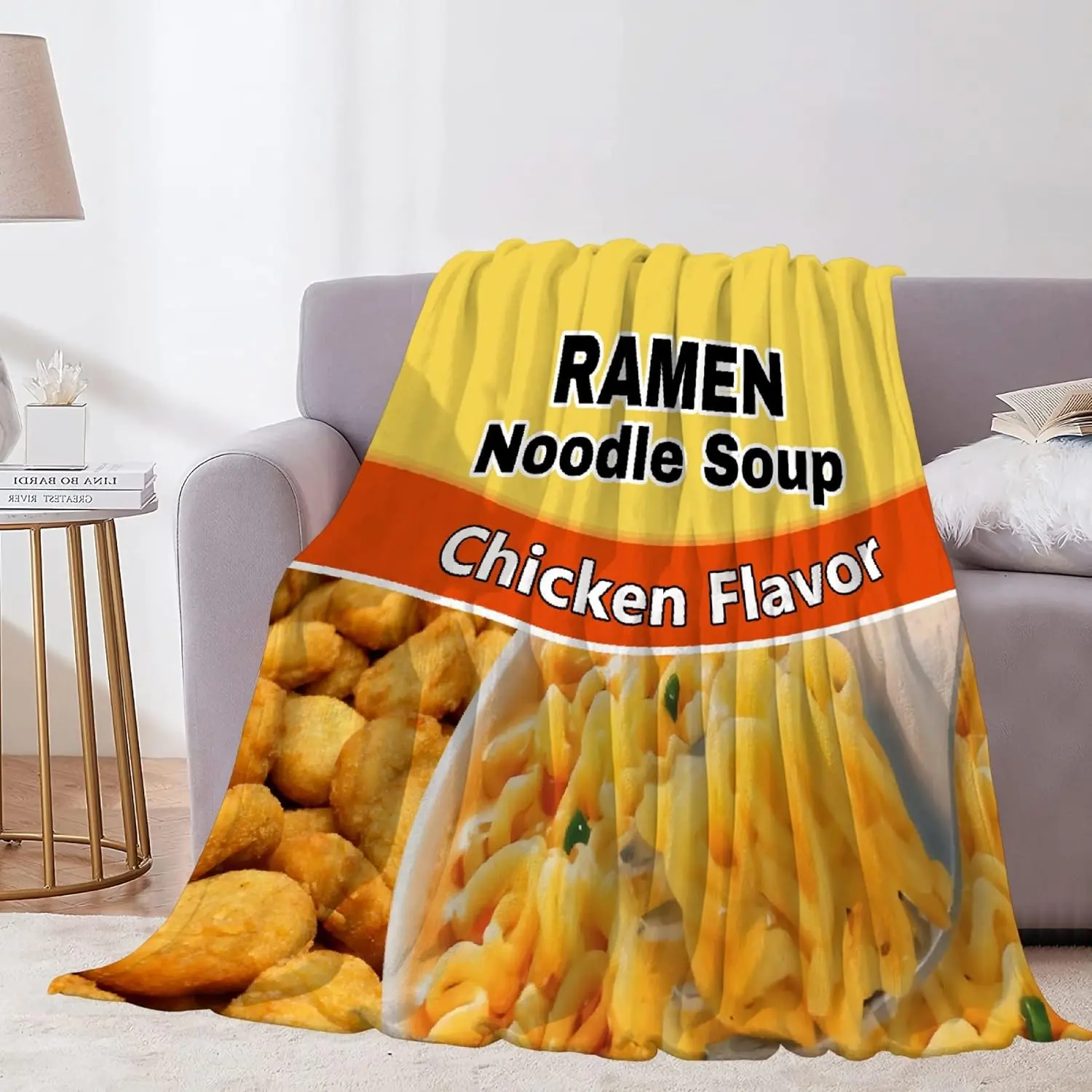 Ramen Blanket Funny  Novelty  Noodle Gifts for Ramen Lover | Ramen Noodle Blanket Funny  Blanket Ramen Gifts for  Adult Soft Flannel Throw Blanket Decor for Sofa Bed,40x50