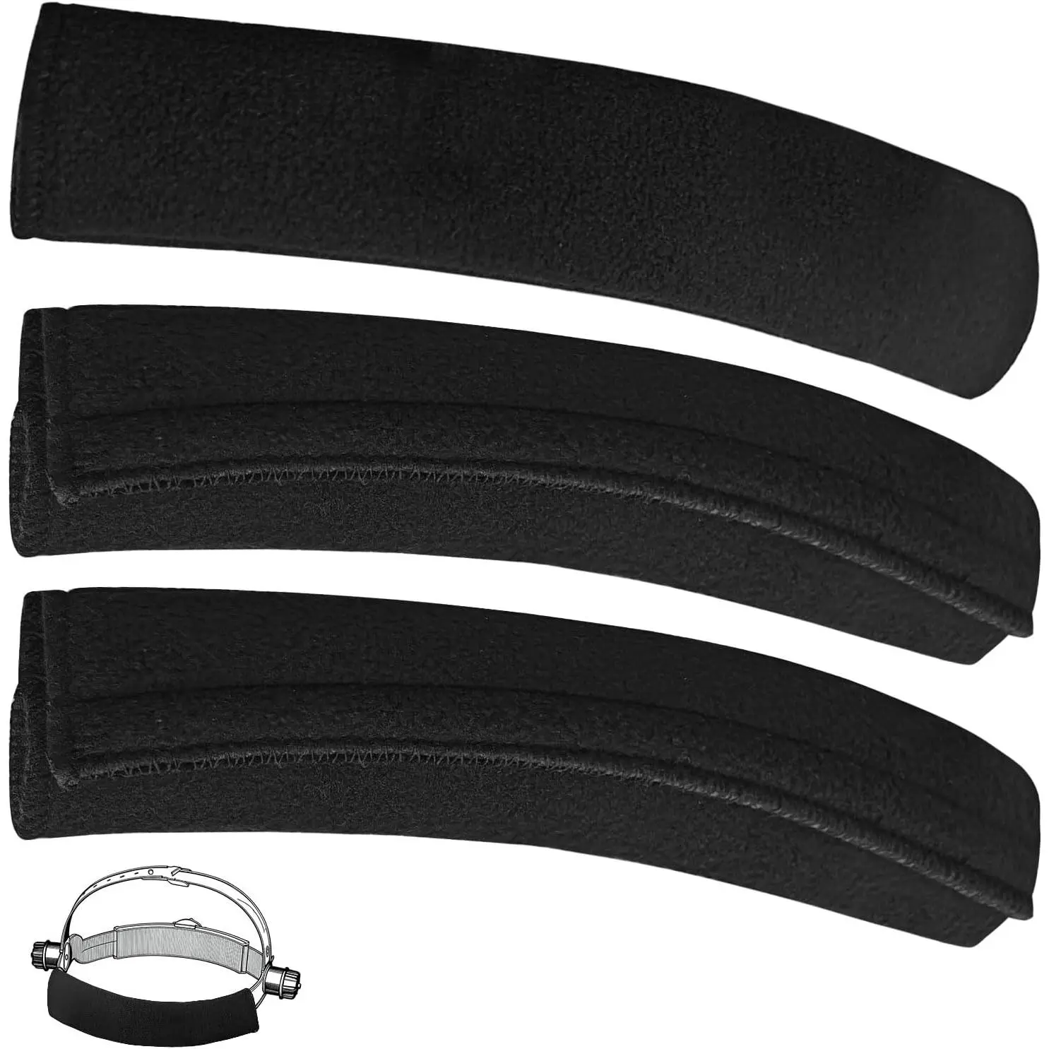 Helmet Sweatband, Hard Hat Sweatbands, Hood Headband, 3 Pcs| Helmet Accessories Sweat Band Padding Liner Help Keeping Dry, Soft & Lightweight, Black