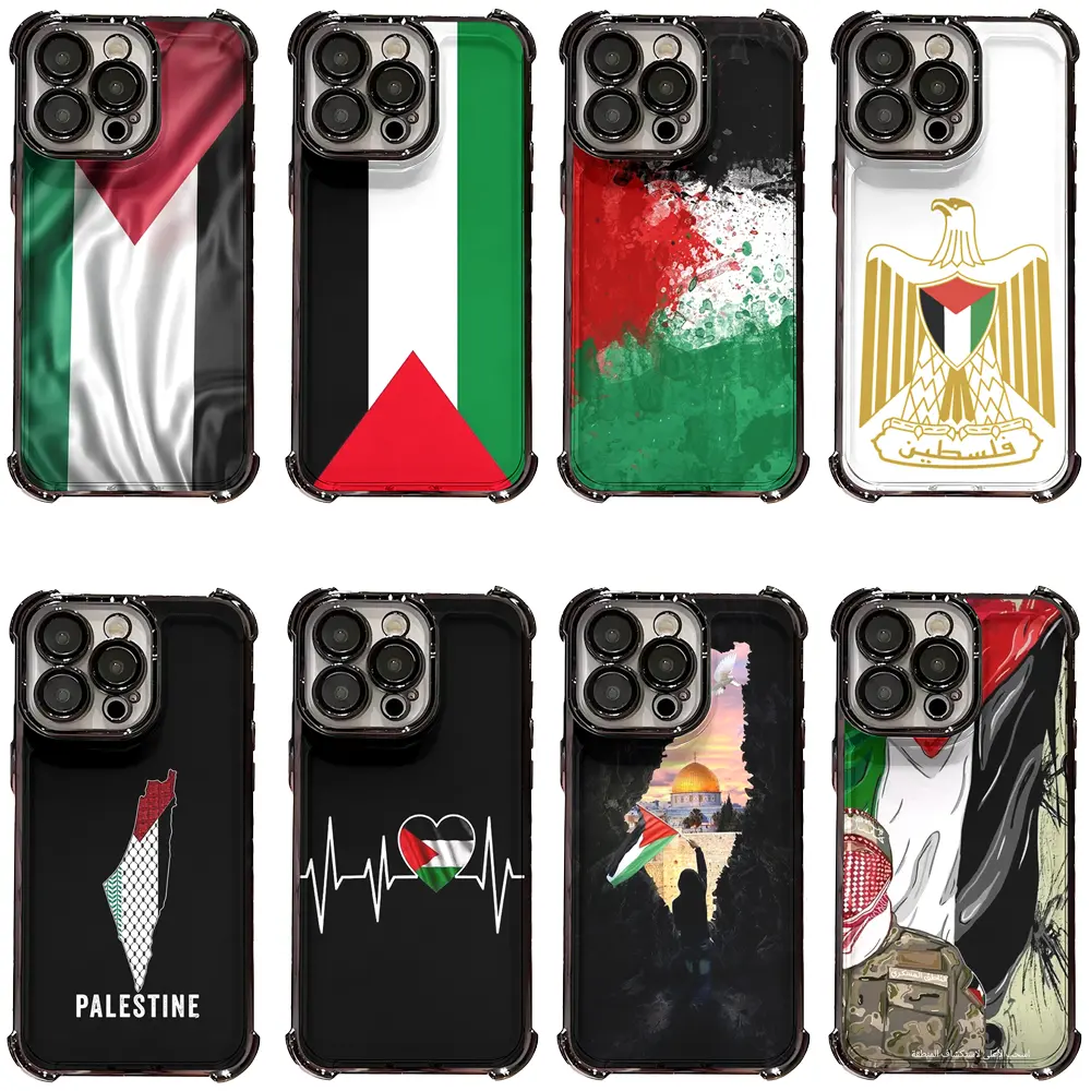 Palestine Waving National Flag Colorful Unique Artistic Phone Cases For iPhone 17 Promax Pro Air 16 Plus 15 14 13 12 11 Samsung S23 S24 S25 S26 Plus Ultra Shockproof Protective Cover Gift For Birthday Valentine Christmas Thanksgiving Halloween