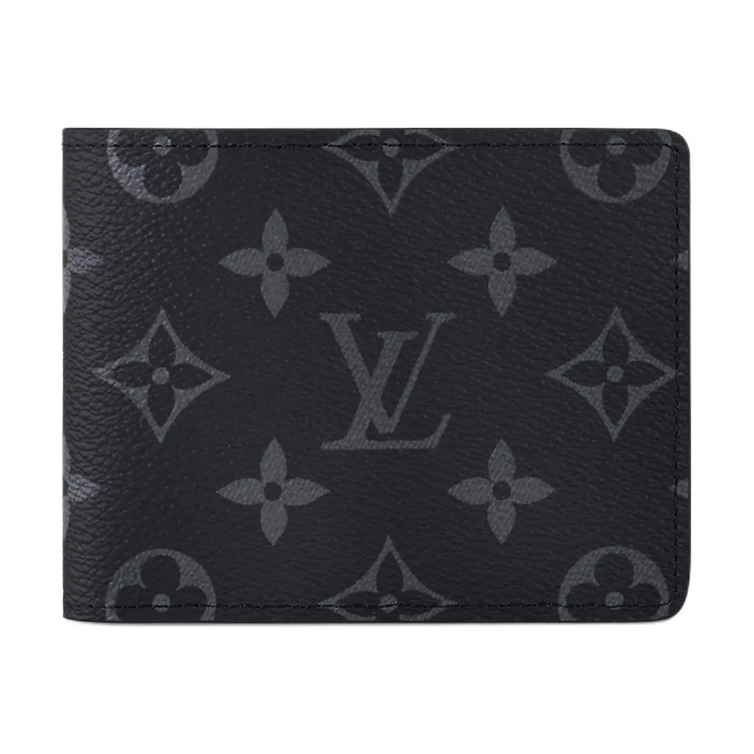 Louis Vuitton Slender Eclipse Compact Cardholder Wallet for Men, Classic Monogram Coated Canvas, Black