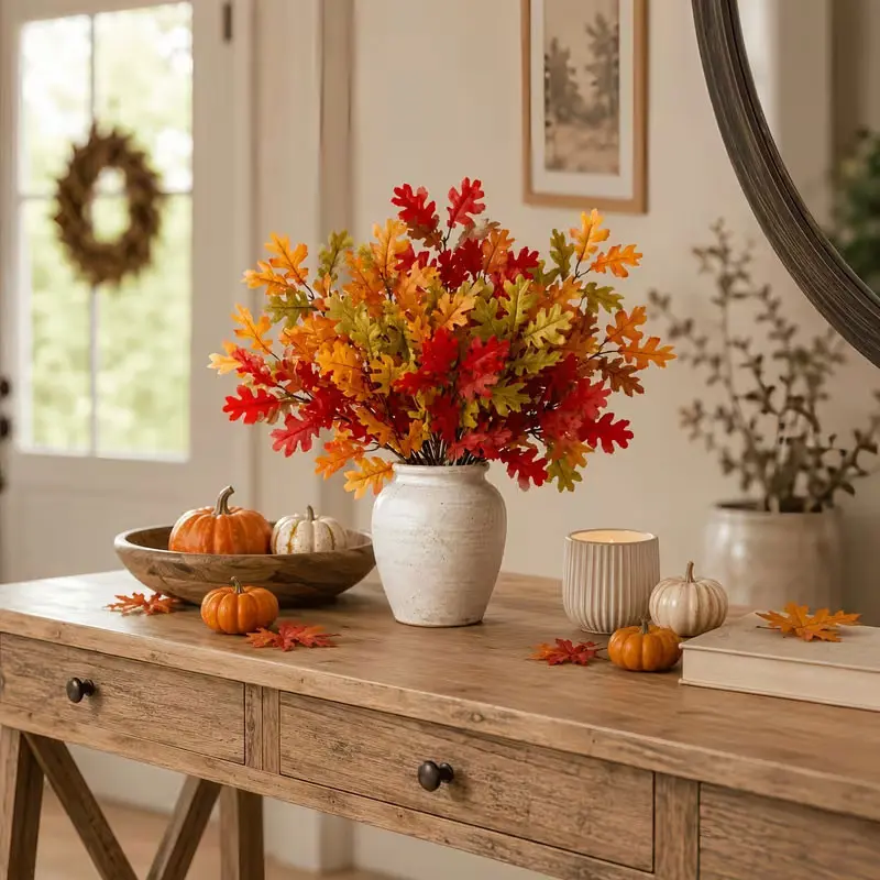 20pcs Realistic Maple Leaves, Indoor Outdoor Room Decor, Home Decoration, Halloween, Fall Decorations, Thanksgiving, Best Gift Decor Items