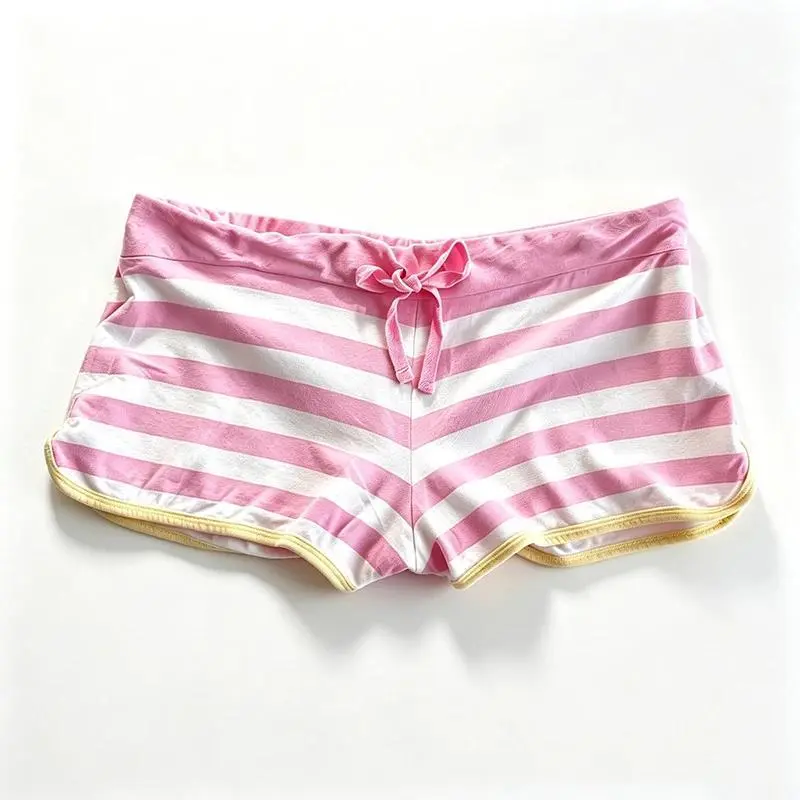 Micro Shorts Women 2000s Aesthetic Low Rise Mini Shorts Pink Plaid Striped Hot Pants Summer Streetwear Spice Girl Outfits