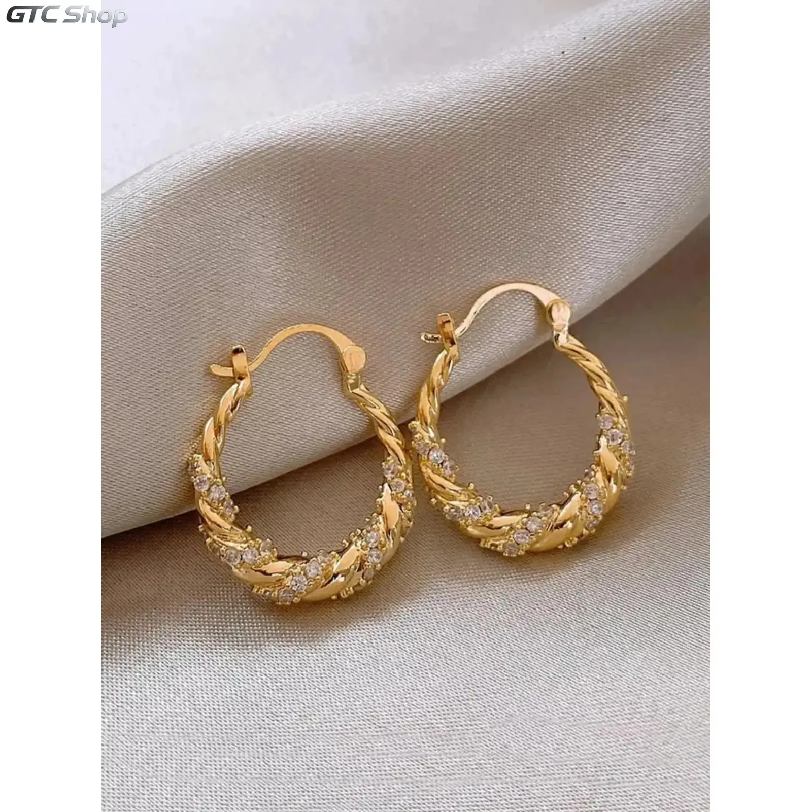Women's Classic Twist-Design Hoop Earrings, High-Quality Fashion Bridesmaid Jewelry, Ideal for Parties, Birthday Gifting