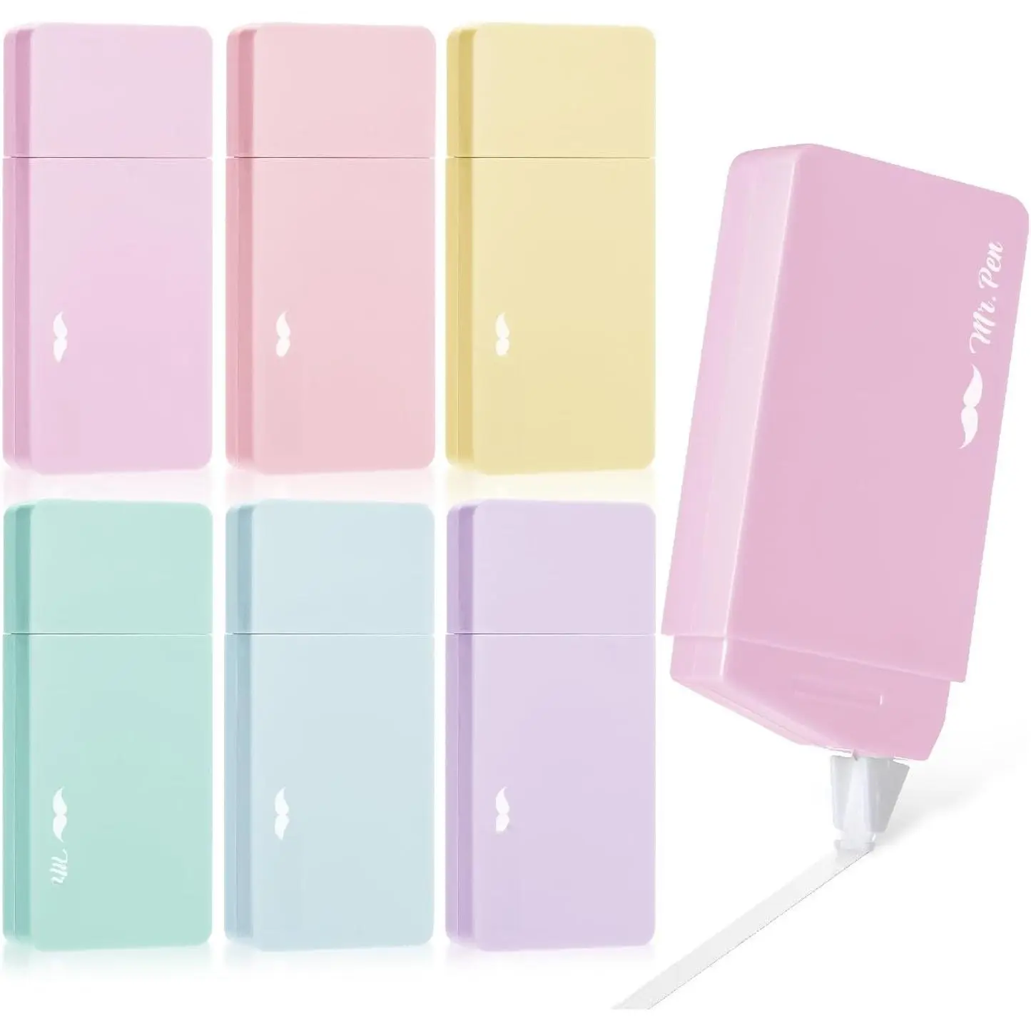 - Aesthetic Correction Tape, 0.2" x 236", 6 count, Pastel Colors | Cute Correction Tape