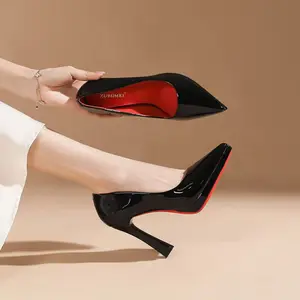 New pointed-toe stiletto high-heeled shoes for women, waterproof platform, comfortable for the feet, suitable for professional use, bridesmaids, and banquets