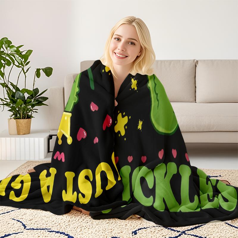 Just A Girl Who Loves Pickles Queen Blanket: The Cutest Pickle Obsessed Throw For Every Pickle Girl, Ultra Soft Plush Fleece Blanket Printed In USA