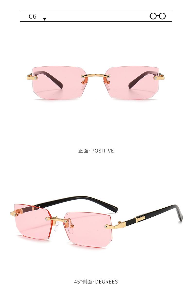 New Frameless Fashion Sunglasses European and American Trendy Cut Edge Sunglasses Personality Jelly Color Sunglasses Frameless Sunglasses Retro Vintage Sunglasses for Women Polarized Driving Sunglasses Trendy Sunglasses UV400 Protection