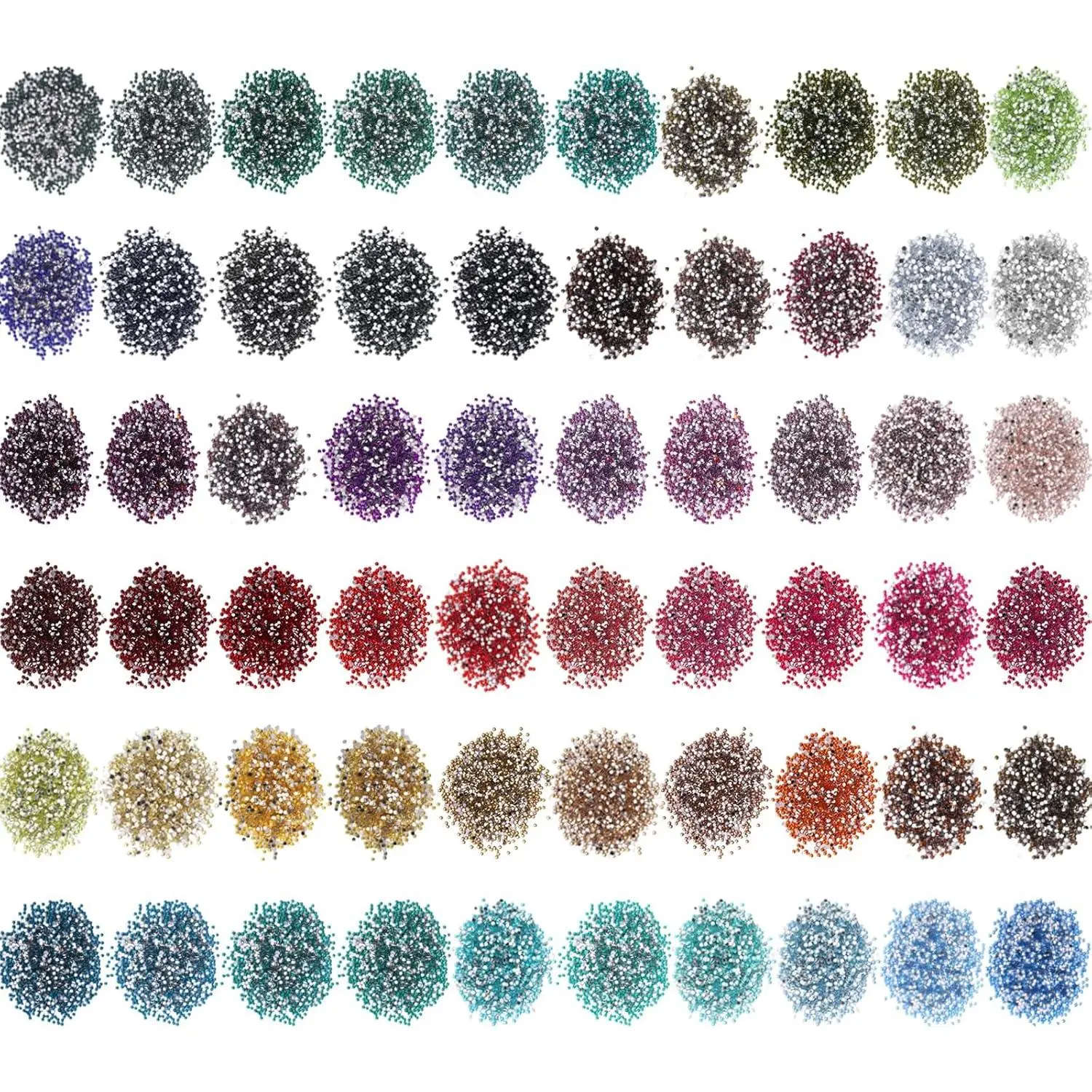 60000 count 60 Color Rhinestones  Painting Beads Flat Bottom Round  Beads Art   for DIY Craft  Painting Accessories( Color)