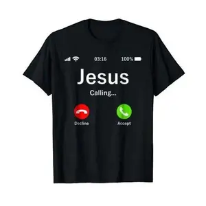 Faith-Inspired "Jesus Is Calling" Graphic T-Shirt – Christian Tee for Men