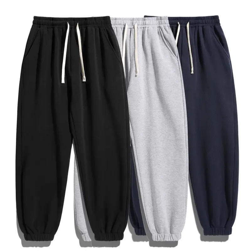 Men's Solid Color Drawstring Sporty Sweatpants, Loose-Fitting Casual Pants for All Seasons, Ideal for Fall and Winter or Lounging at Home, Athleisure Lounge Pants