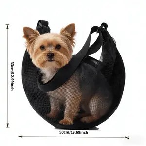 Spring And Summer Mesh Pet Bag, Crossbody Or Over Shoulder Wear, Lightweight And Breathable Dog Transport