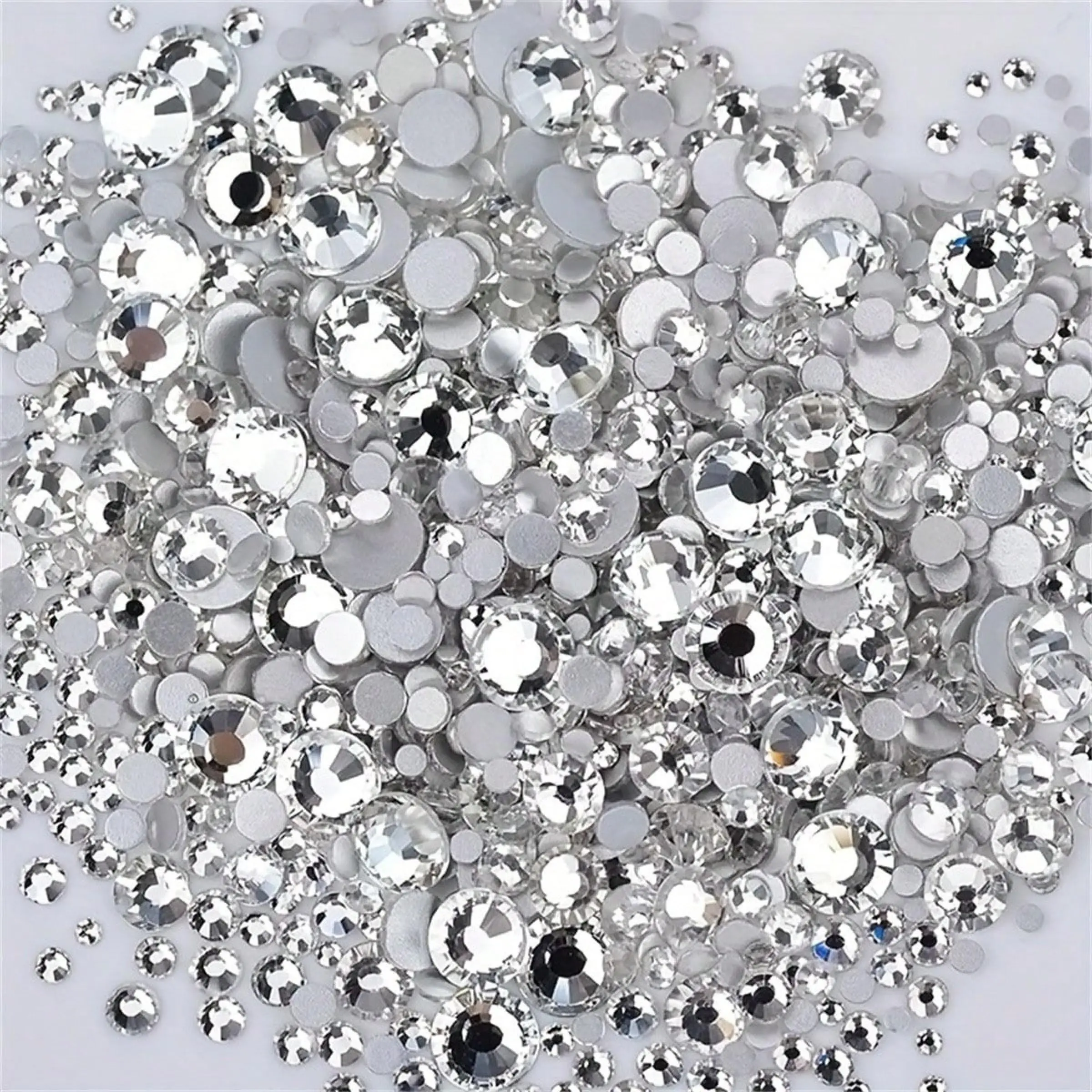 500/2000pcs 3-6mm Silver Color Flat-Bottomed Resin Rhinestones, Bling Rhinestone, Round Jelly Gemstones for Accessories, Shoes, Clothes, Cosmetics, Bags, Decorations
