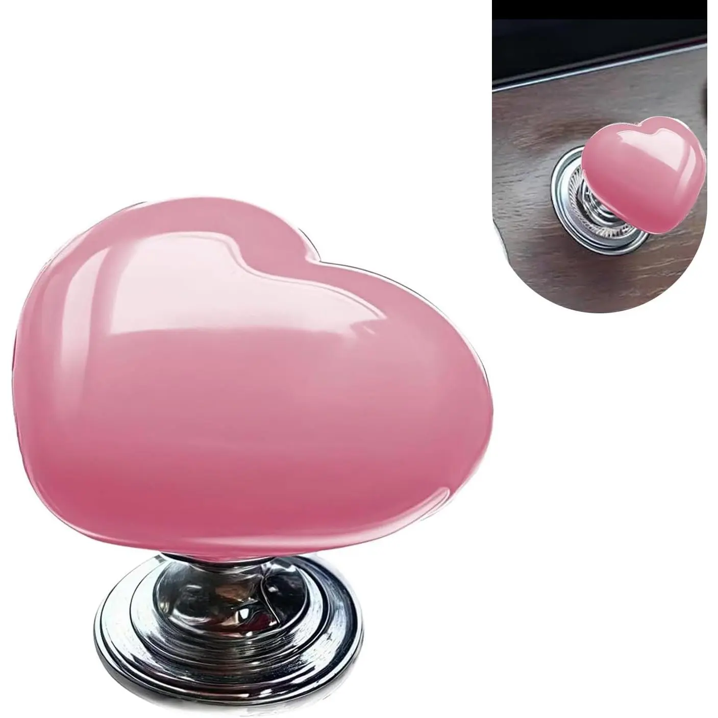 Women's 1-Count Heart-Shape 1-Piece Synthetic Car Push-Start Button Cover - Decorative Protective Accessory for Car Start-Stop Engine Joystick (#01)