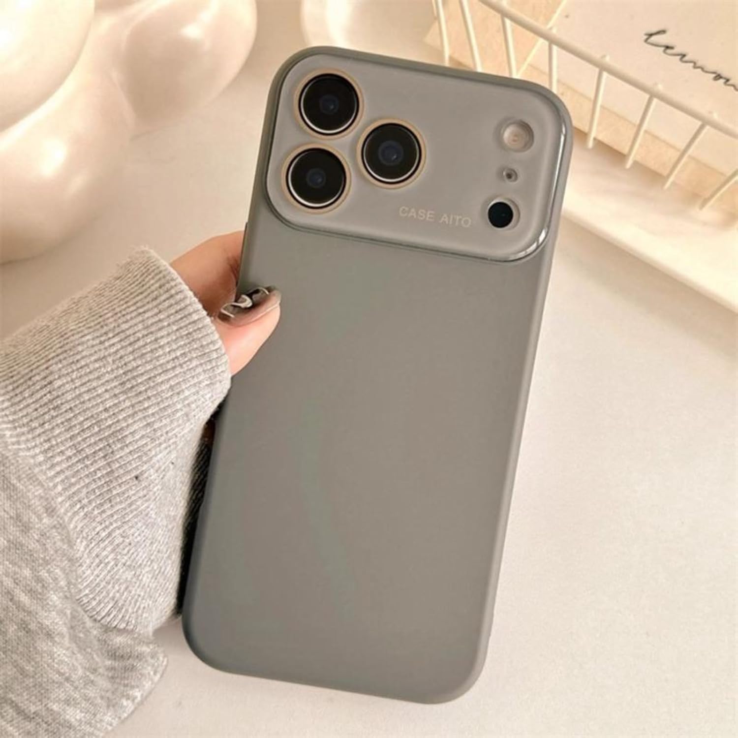 Liquid-Soft Phone Case for iphone 17 16 15 14 13 12 11 pro max plus with Large Window & Built-in Acrylic Lens Cover - Full Camera Protection TPU Case for man woman