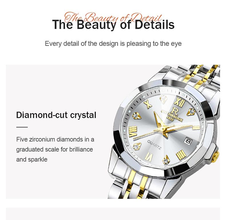 Elegant Women's Two-Tone Gold Silver Quartz Watch - Stainless Steel Wristwatch with Date, Roman Numerals, Luminous Hands, Luxury Business Casual Dress Watch, Perfect Gift for Wife Girlfriend Mom