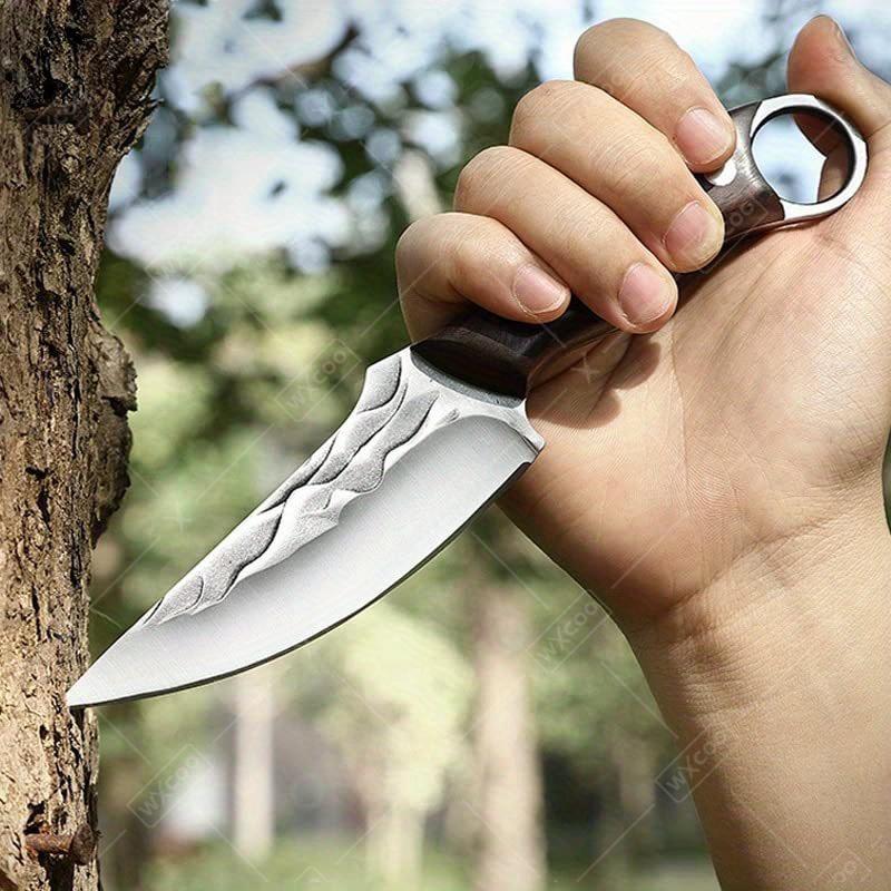 1PC Outdoor Barbecue Knife Camping Cleaver Hand Forged Hammer Grain Small Knife Portable Fruit Slicing  Multi-purpose Knife kitchen accessories