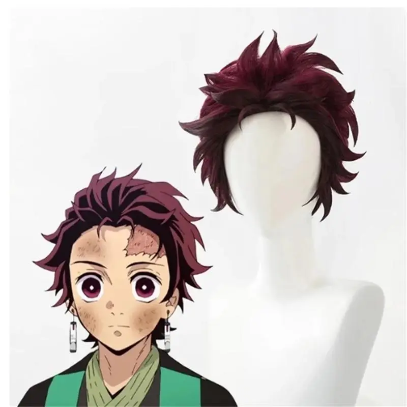 Kamado Tanjirou Cartoon Character Cosplay Costume - Demon Slayer Kimetsu No Yaiba, S-XXL Sizes, Halloween Outfit for Kids & Adults, Fashion Accessory Gift Set, Hair Styled, Regular, All Seasons, Polyester, Prop 65 Safe, Long Sleeve, Pants