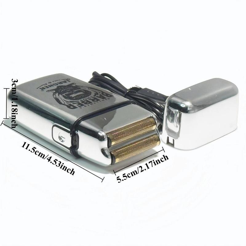 2 in 1 Electric Foil & Bald Shavers, 1 Box Rechargeable Men's Beard Shaver, Portable Reciprocating Razor Blade & Pop-Up Beard Trimmer for Home & Travel, Cordless Portable Shaver