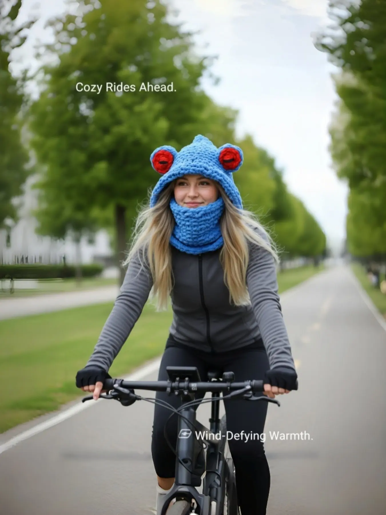 2026 Fall Winter New Cartoon Frog Hat, Thick Knit Warm Beanie, 3D Frog Eye Design, Soft Yarn Cap for Women and Girls, Fashion Beanie Hat