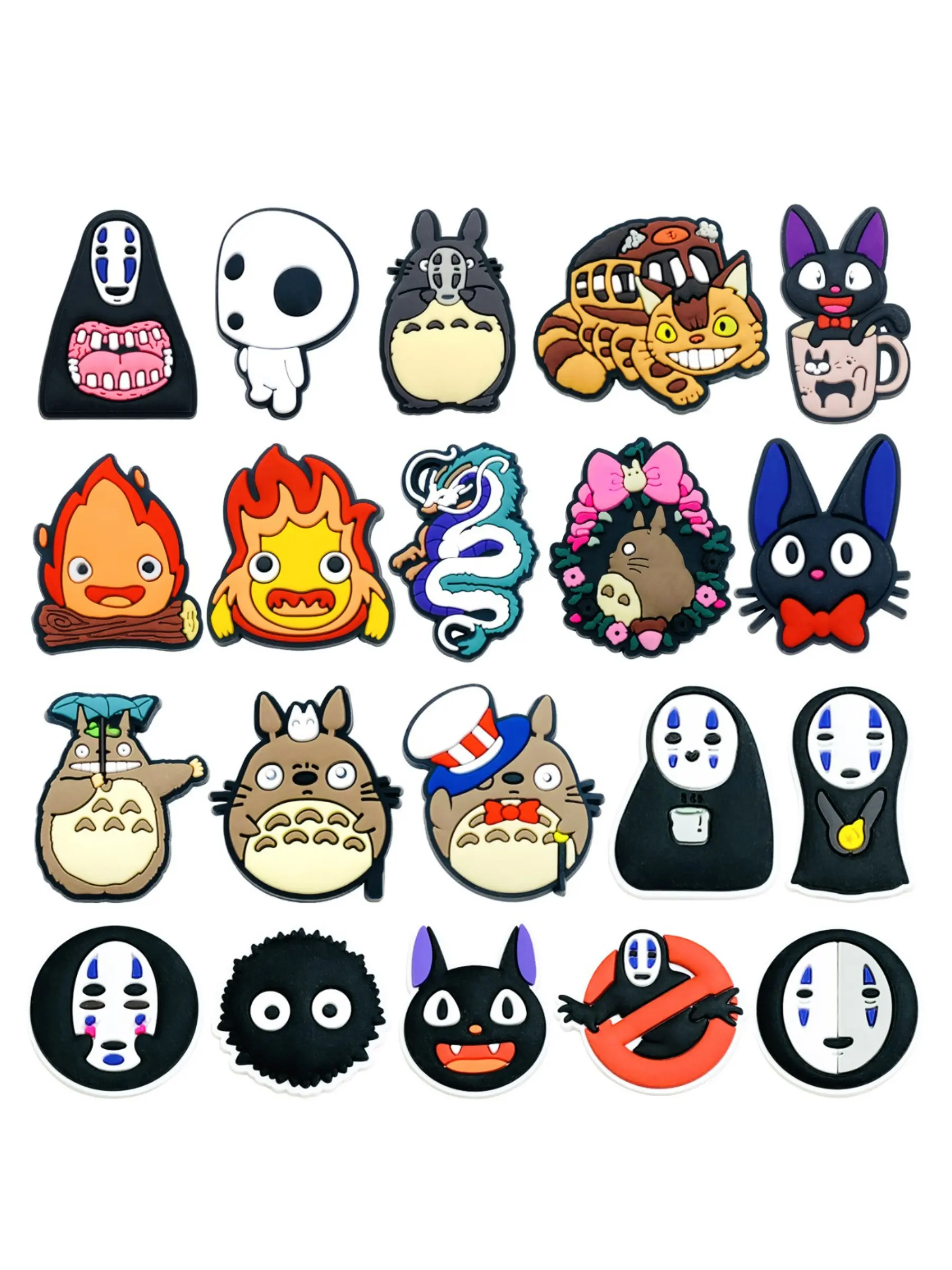 20pcs Spirited Away Cartoon Shoe Accessories, Cute Kids' Footwear Decorations, Wristbands, Sandals, Perfect Christmas Gifts