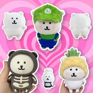 10-13cm Kawaii Bear Headgear Plush Toy Using A Hat DIY Self Deprecating Bear Doll Relaxed Bear Korea Japan Popular Joke Bear