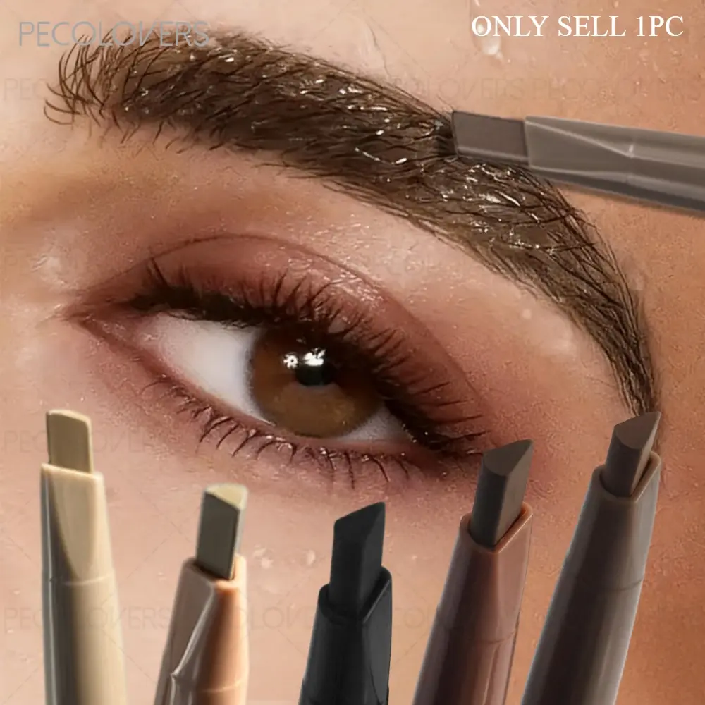 1 Pcs Retractable Dual-ended Eyebrow Pencil, Soft Mist Black Gray, with Brush, Waterproof Long-Lasting Blendable, Beginner-Friendly, for All Types, Beginner-Friendly, Daily Party Use