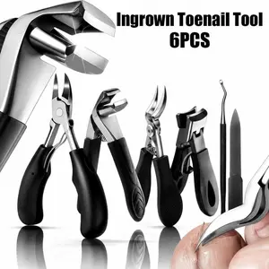 6PCS Heavy Duty Toenail Clipper Set – Wide Jaw Ingrown & Thick Nail Trimmer Kit, Ultra Sharp Podiatrist Grade Stainless Steel Pedicure Tools for Seniors