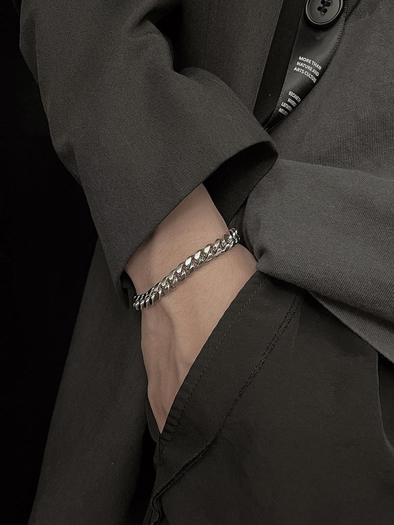 Cuban chain bracelet men's hip-hop high street accessories hiphop cold trendy cool titanium steel couple jewelry