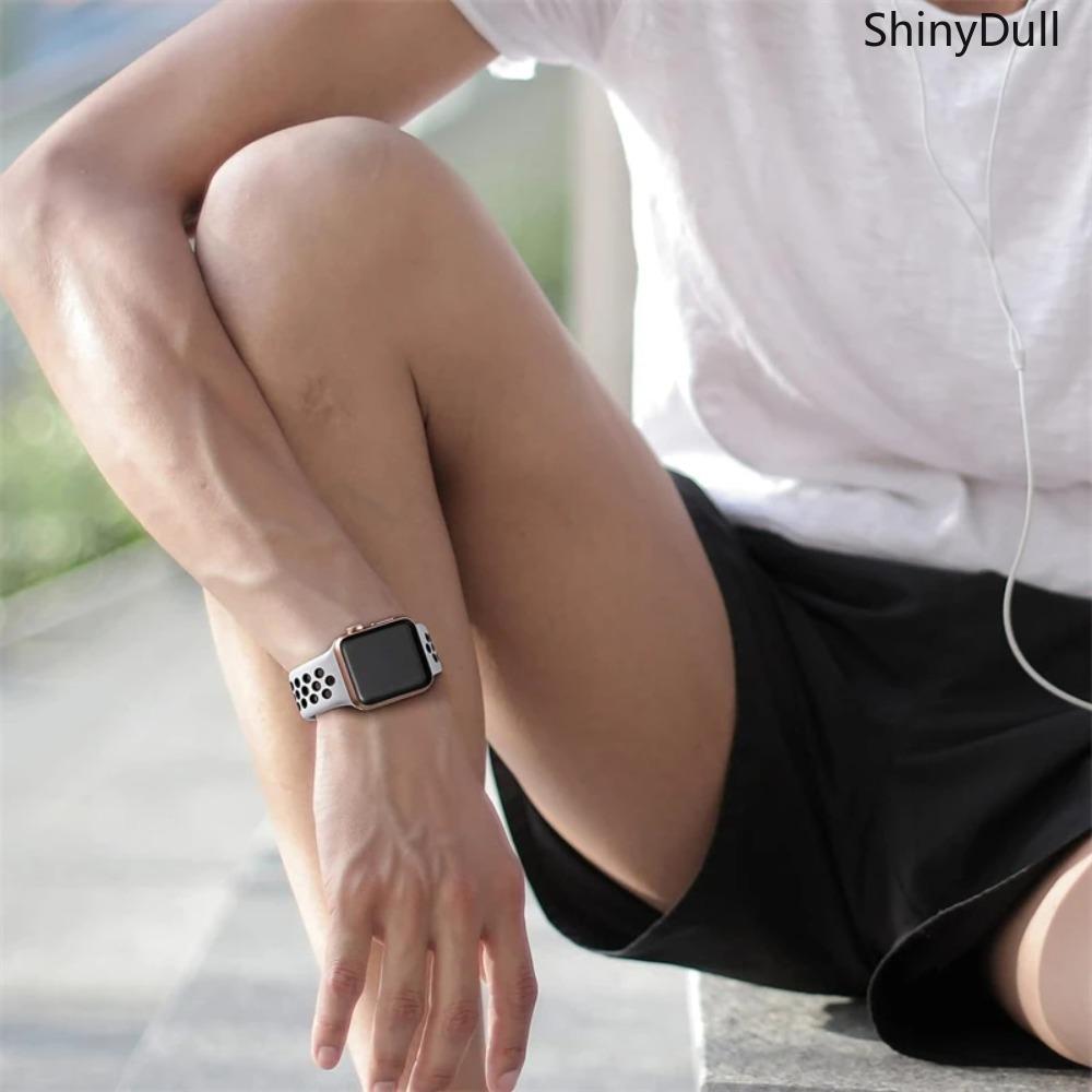 Apple Watch Band Sport Silicone Strap, Breathable Soft Replacement Band Compatible with 38mm–49mm Series 3 4 5 6 7 8 9 SE Ultra, Sweatproof Wristband for Workout, Running and Daily Wear