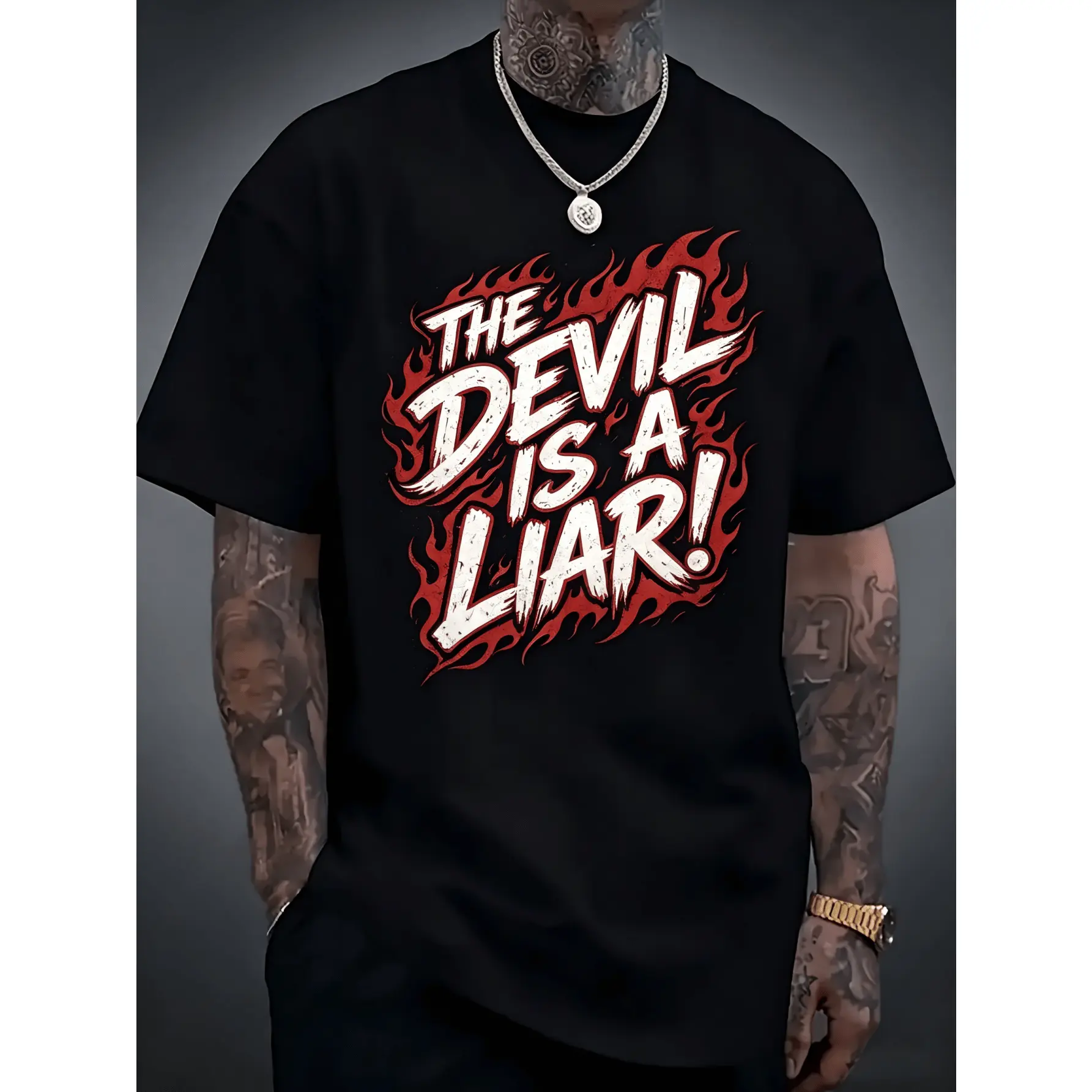 Men's Christian 'The Devil Is a Liar' T-Shirt - Bold Statement of Faith Design, Featuring Soft And Breathable Fabric, Perfect for Casual Wear