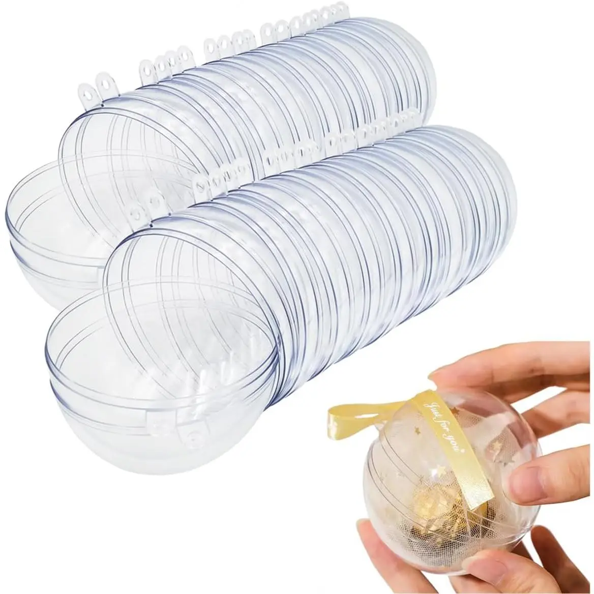 20 Clear Fillable Ornaments Balls- 80mm/3.15" Transparent Plastic Thickened Spherical Assembled Craft, for Christmas Tree Decor, and Festive Days Home Party(8cm)fidget toys