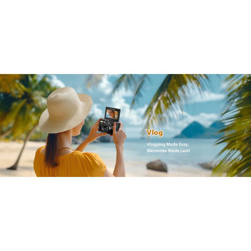 Cameras for Photography, 4K 64MP Digital Vlogging Camera YouTube with 3" 180° Flip Screen, Compact WiFi 18X Zoom, 32GB Micro SD Card & 2 Batteries Cameras for Photography, 4K 64MP Digital Vlogging Camera YouTube with 3" 180° Flip Screen, Compact WiFi 18X Zoom, 32GB Micro SD Card & 2 Batteries