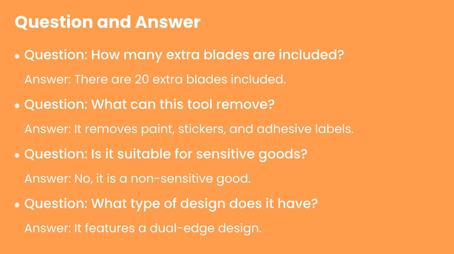 Multi-Purpose Scraper Tool Set with 20 Extra Blades, Dual-Edge Design for Removing Paint Stickers Adhesive Labels