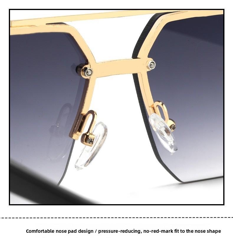 Large-face slimming high-end half-frame sunglasses for men, UV protection, new model for driving