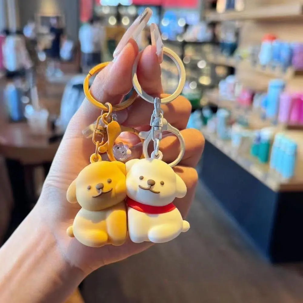 Couple Theme Magnetic Line Pair of Puppies Keychain - Never-Separate Accessory, Cute Schoolbag Pendant Gift for Couples