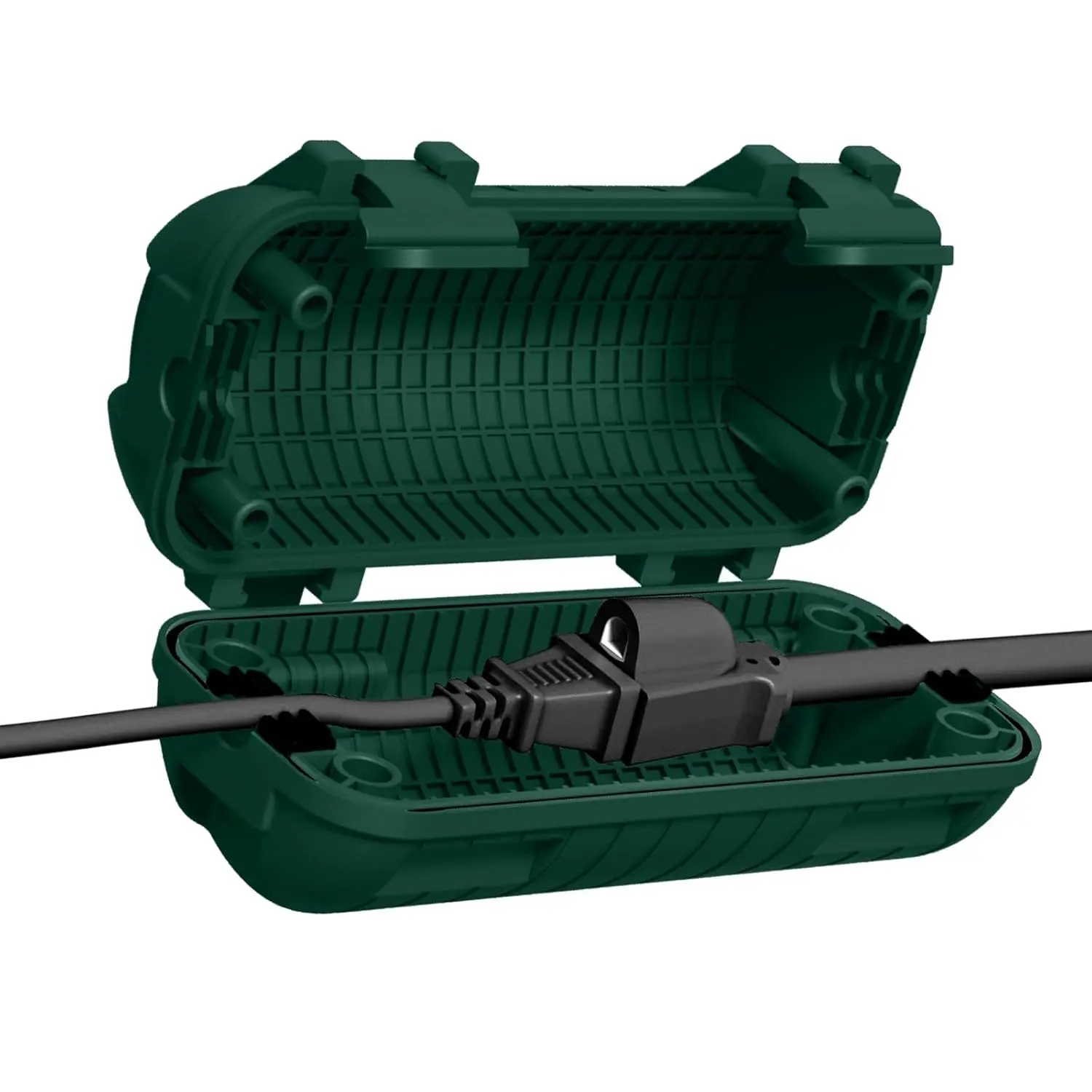 Extension Cord Cover Outdoor, IP54 Water-Resistant Power Cord Protector Electrical Connection Box Outside Weatherproof  Safety Cover for Electronics Plug Outlet Tool Holiday Light, Green