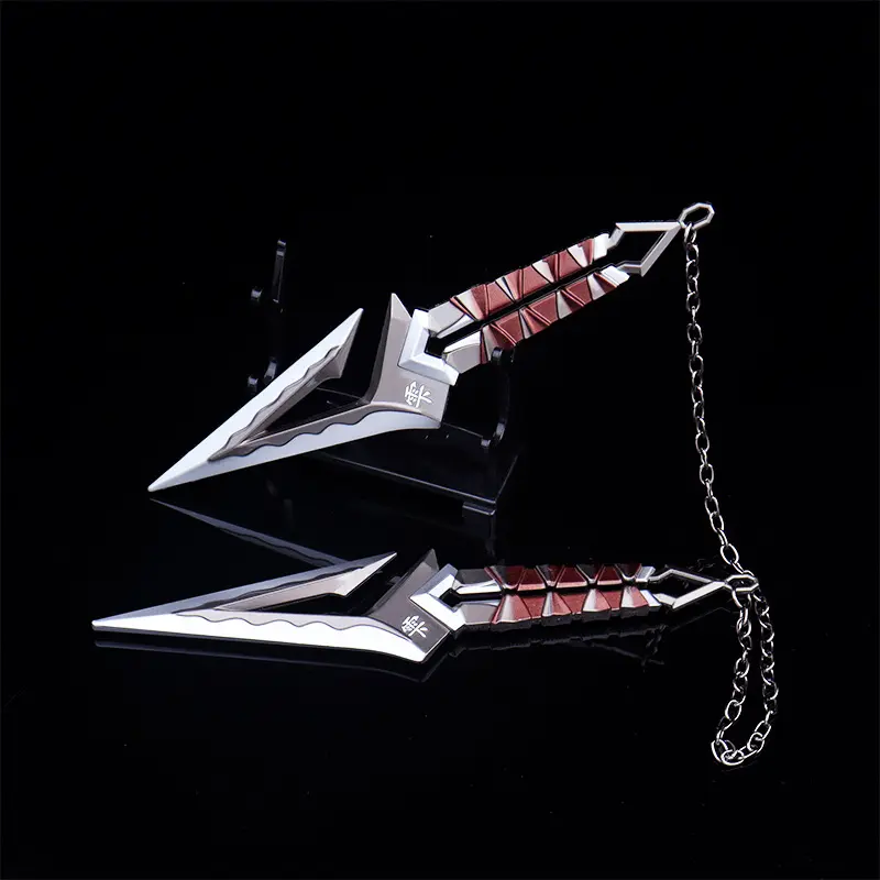 Game Replica Black Wave Blade Double Daggers Collectible Metal Model Unique Niche Accessory Keychain Gamer Desktop Decoration Birthday Gift Souvenir