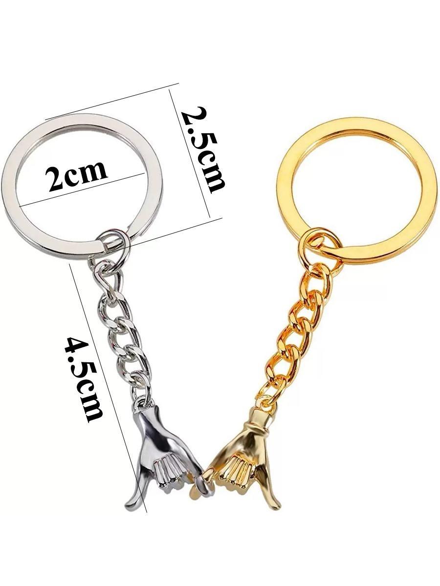 2Pcs Pinky Promise Couple Hand Keychain, Matching Promise Keepsake Token, Cute Matching Gift for Couples & Best Friends, Girlfriend,Wife,Husband,Comes with Gift Card