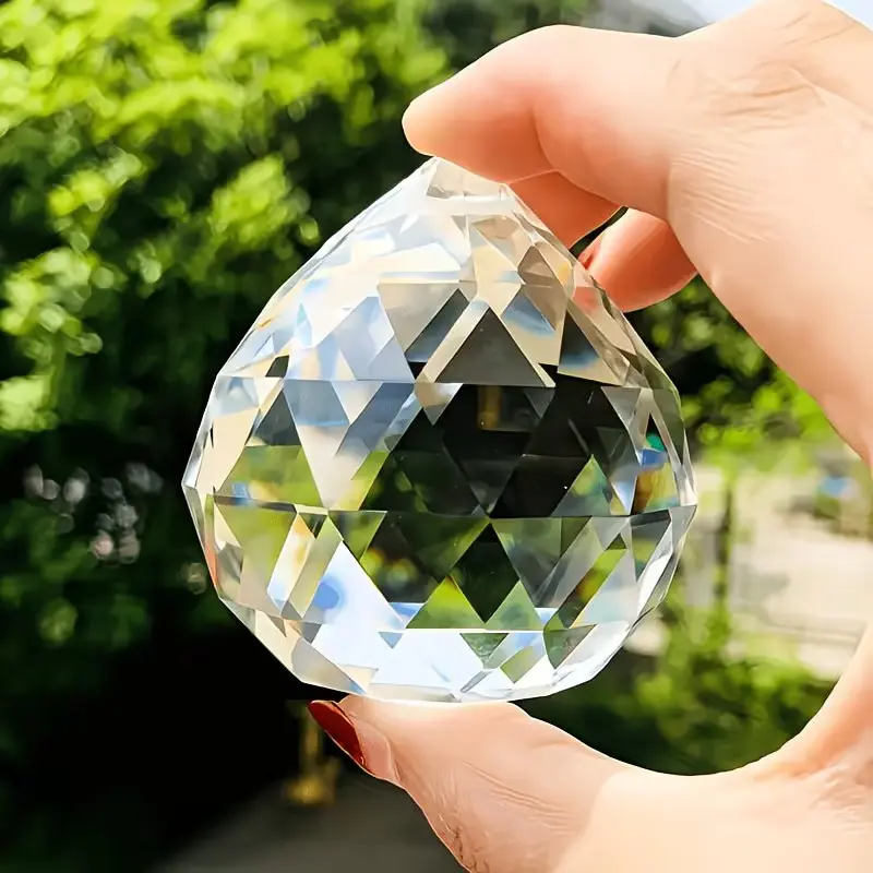 50mm K9 Crystal Ball Prism Sun Catcher - Handcrafted Rainbow Maker, Window & Wall Decor, Light-Reflecting Art Pendant for Home & Garden