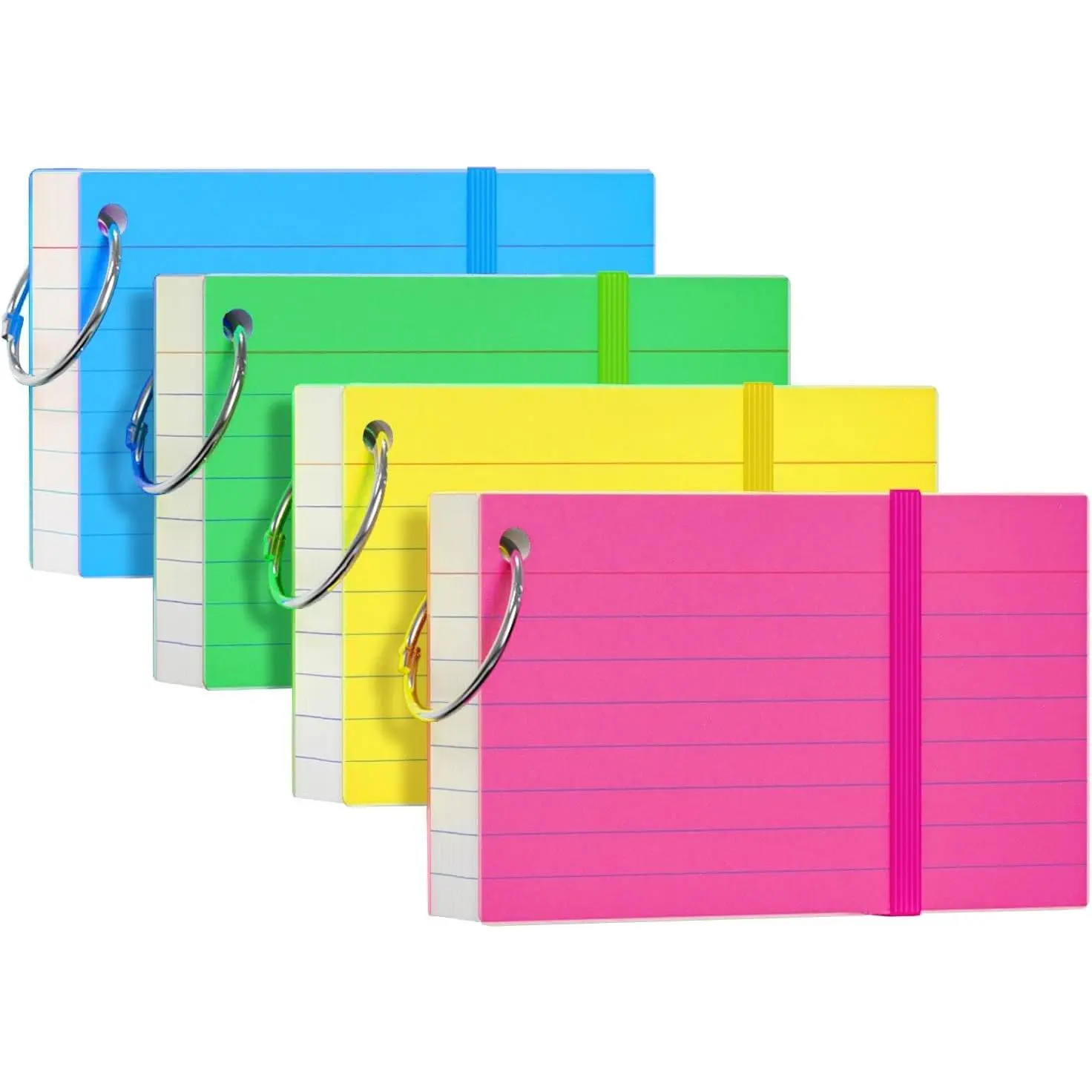 200 Count 3x5 Ruled Index Cards with Ring, Flash Cards for Studying, Note Cards for Office, Home, CollegeGift
