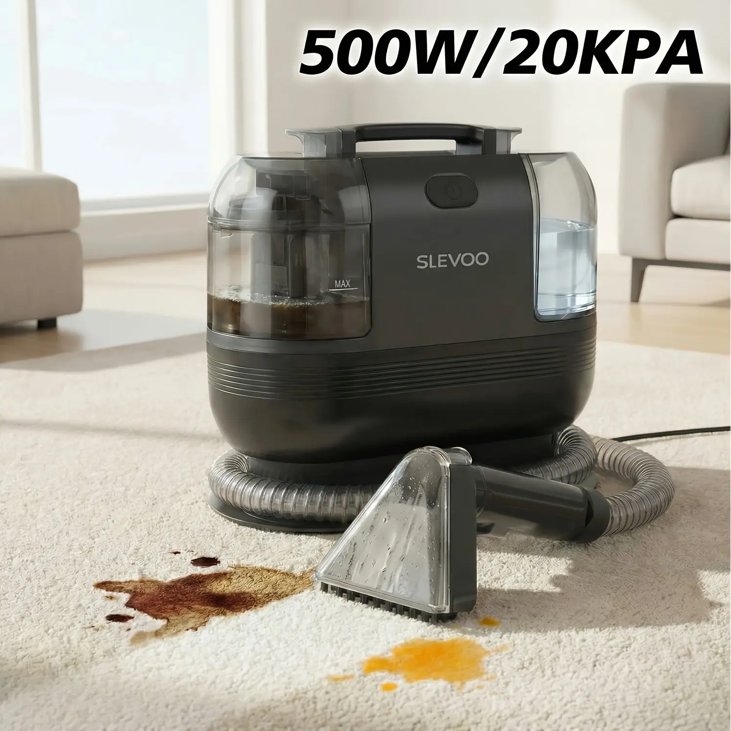 Carpet Cleaner Machine 20Kpa Strong Suction, 500W Powerful Motor, Portable Upholstery Cleaner for Pet Accidents, Rugs, Carpets, And Upholstery