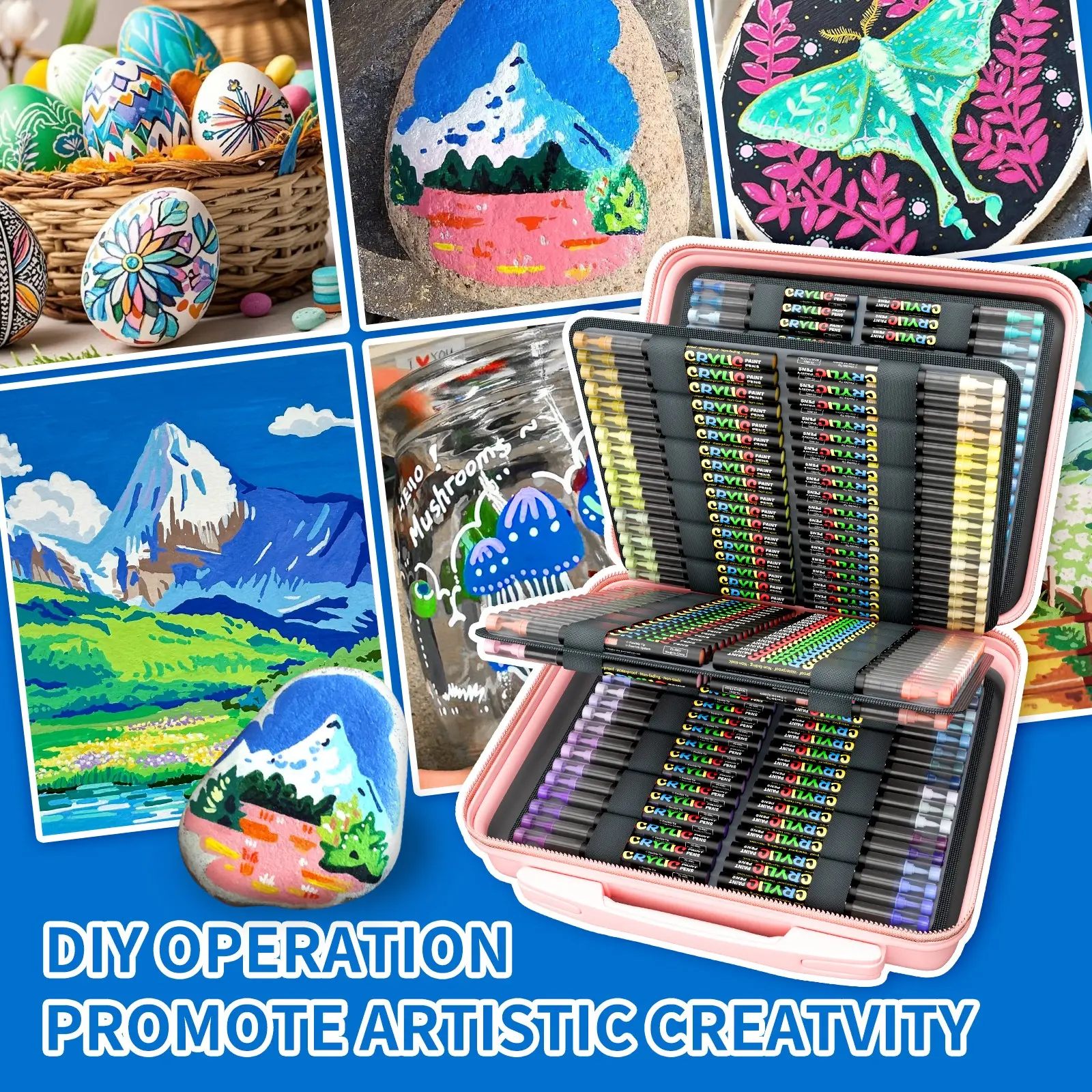 288/360/432 Color Acrylic Marker Set, Rich Colors, Portable Storage, Ideal for Easter Egg Painting, Stone Art, Canvas Shoes, DIY Crafts