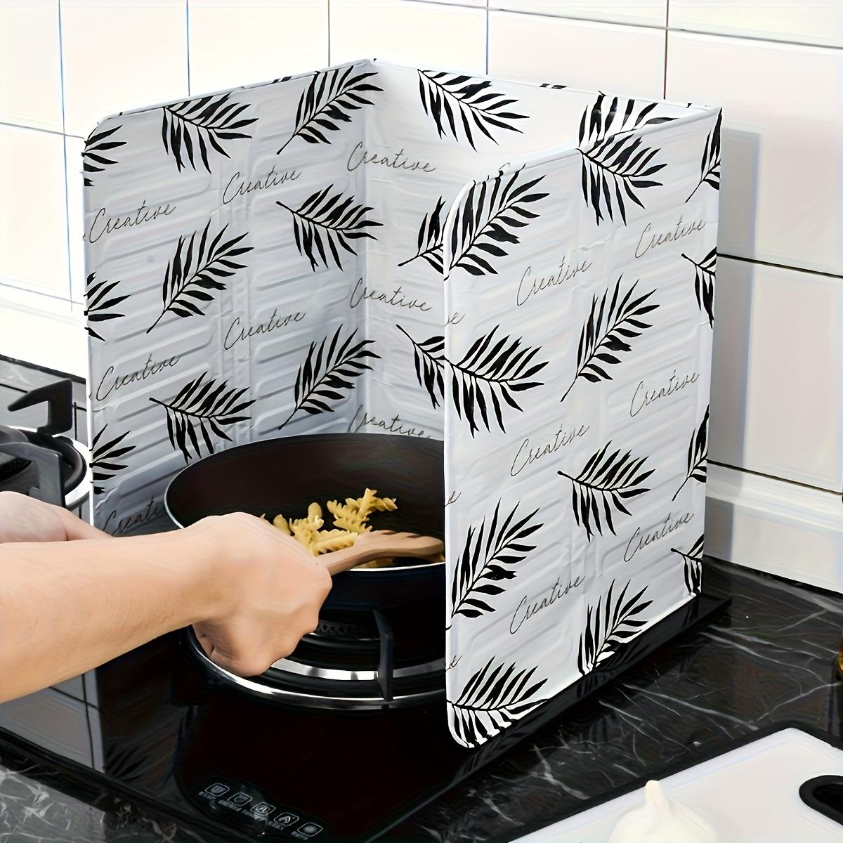 High-Temperature Aluminum Kitchen Splash Guard – Oil-Resistant Heatproof Stove Protector, Foldable Gas Stove Accessory, Durable Decorative Kitchenware, Easy Installation, Perfect Holiday Gift