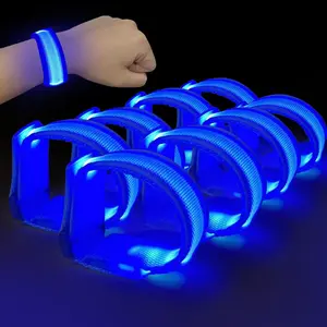 8pcs LED Light Up Bracelets Glow Flashing Wristbands Glow in The Dark Party Supplies for Wedding, Raves, Concert, Camping, Sporting Events, Party Blue