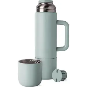 Simple and modern insulated hot drink bottle, comes with 2 cups| Travel thermos for hot beverages| Rotating Pouring Lid| Suitable for commuting, traveling, and picnicking| Wandering Series