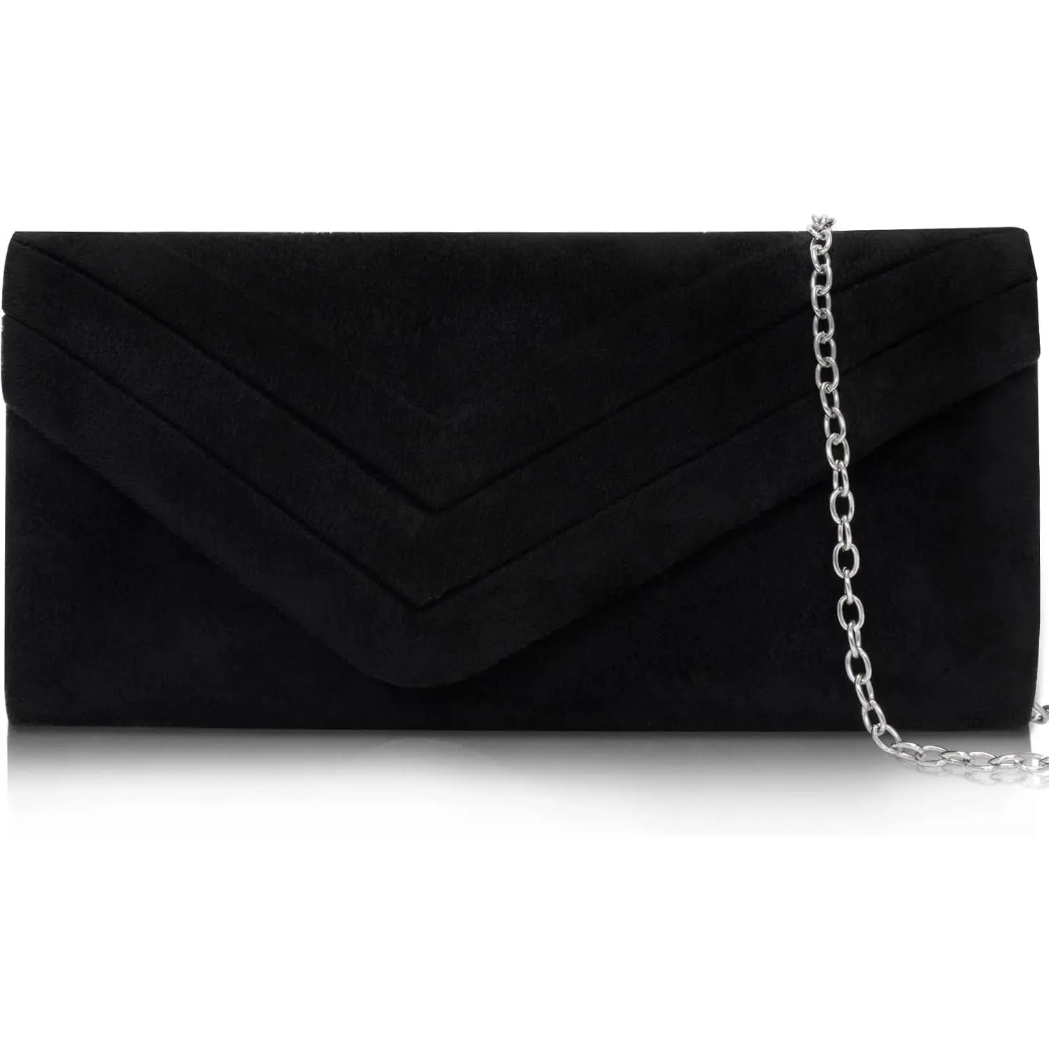 Elegant Suede Envelope Clutch Purse for Women, Formal Pleated Evening Party Handbags for Wedding, , Prom