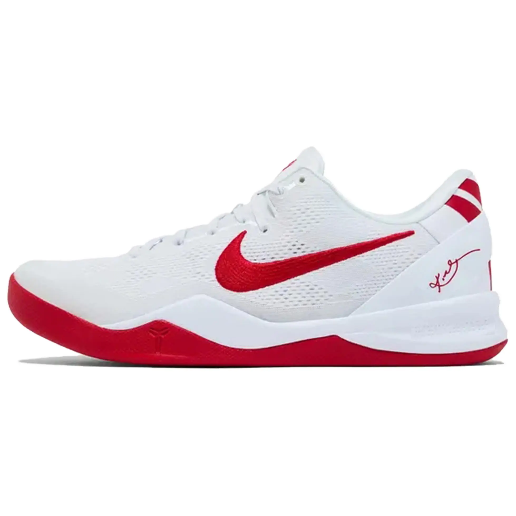 Nike Kobe 8 Protro TB Basketball Shoes for Men – Comfortable White and Red Verifiable, with credentials and supporting global authentication