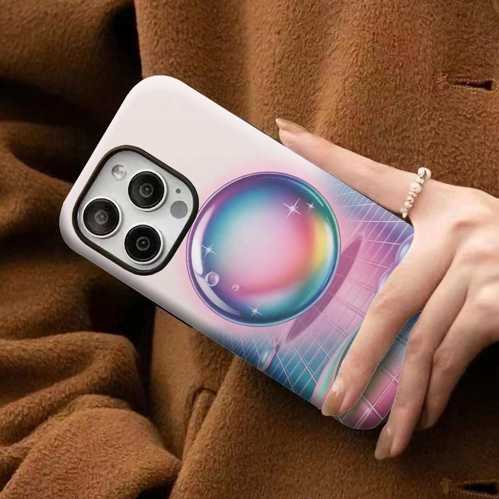Rainbow, bubble, grid Soft And Hard Two-In-One Film Printed Full Pattern Case For IPhone 16 15 14 13 1211 Pro Max Plus Phone Case